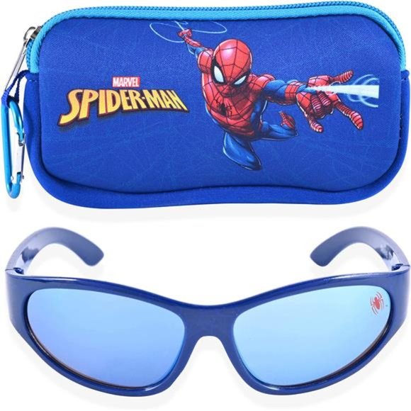 Spiderman Kids Sunglasses with Kids Glasses Case, Protective Toddler Sunglasses - Picture 1 of 6